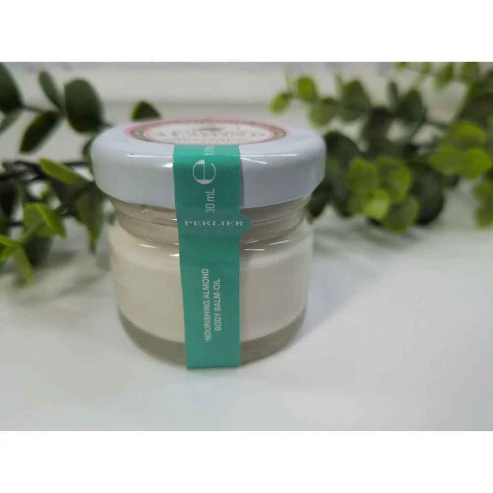 VNTG SEALED NEW GLASS MINI JAR🌿Perlier Golden Almond Body Balm Oil Italy 1.0oz